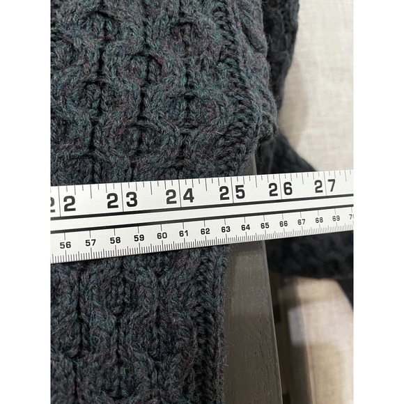 North Country‎ Eaton Cable Knit Shawl Collar Wool Sweater Men Sz Lg Grey Vintage - Picture 7 of 11
